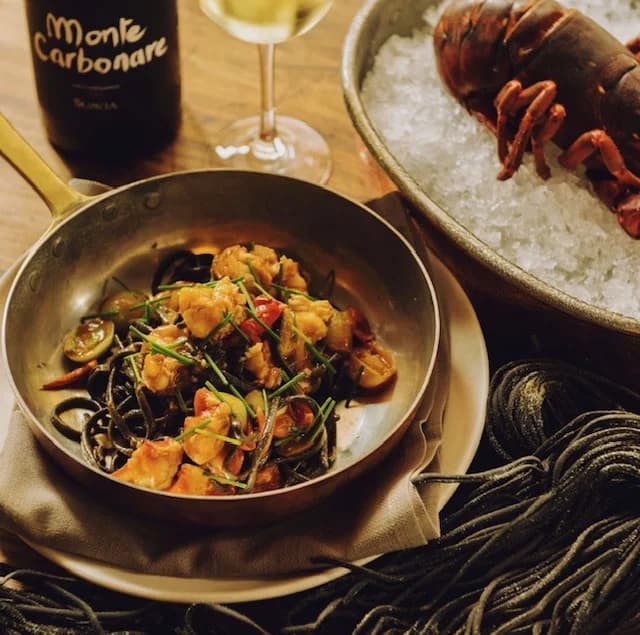 Gourmet plated dish with seasonal garnish